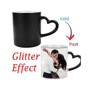Customized Magic Sparkle Mug with Heart Handle