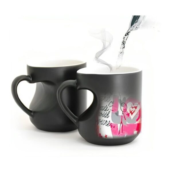 Magic Mug Fill Heart Handle With Customized Photo Print