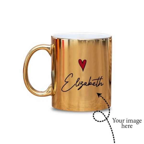 Metallic Golden Customized Mug