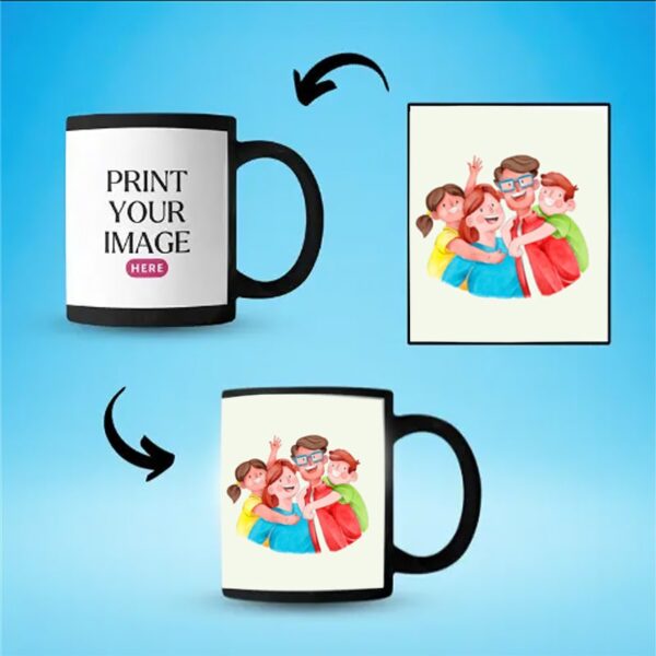 Customized Photo Printed Black Mug